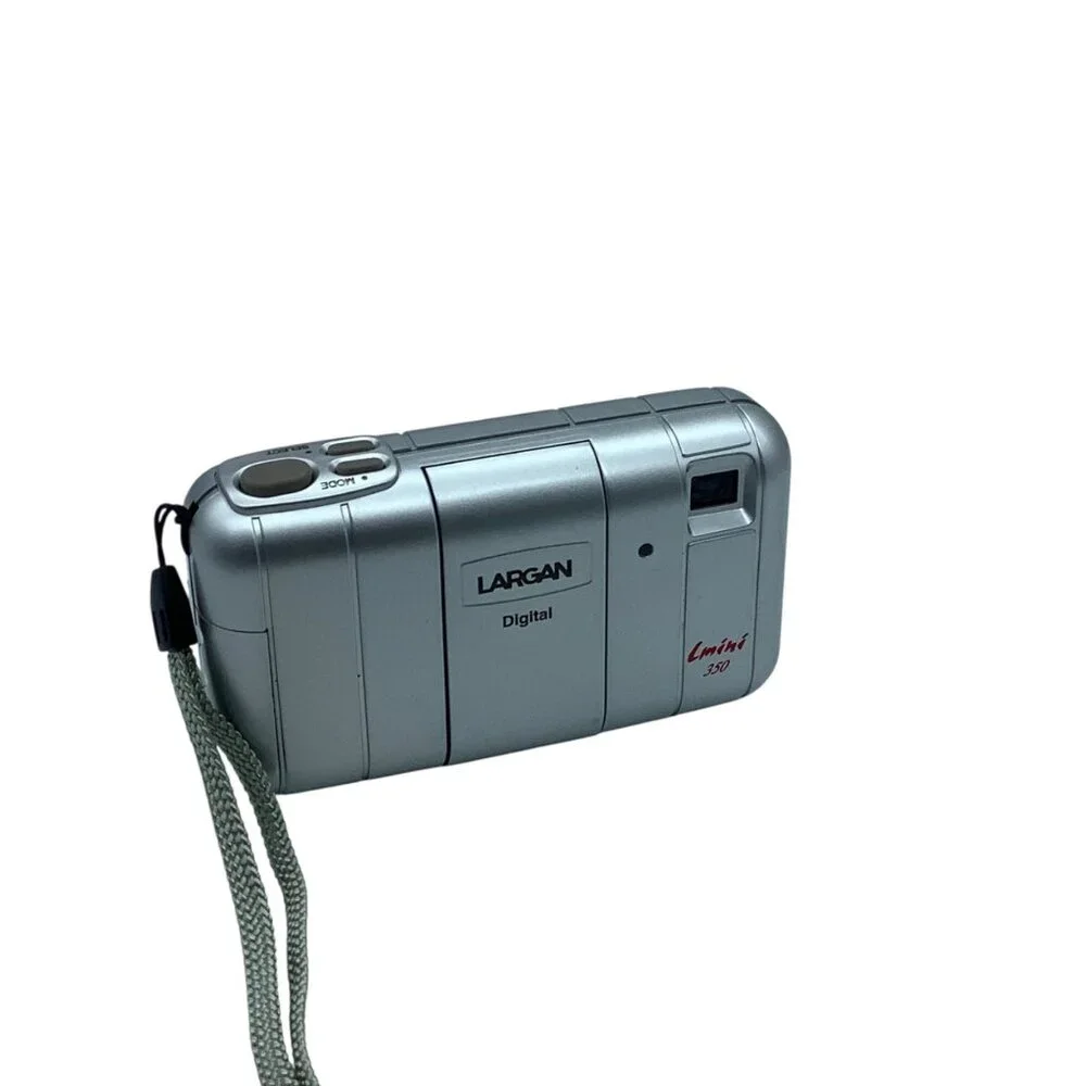 Vtg Largan Lmini 350‎ Digital Camera Silver 640x480 Resolution Flip Flash Y2K